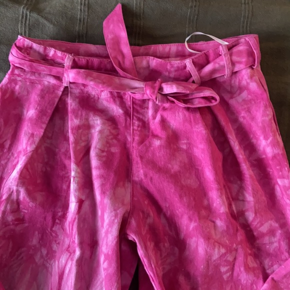 Pink tie-dye wide leg highwaisted pants - Picture 2 of 5